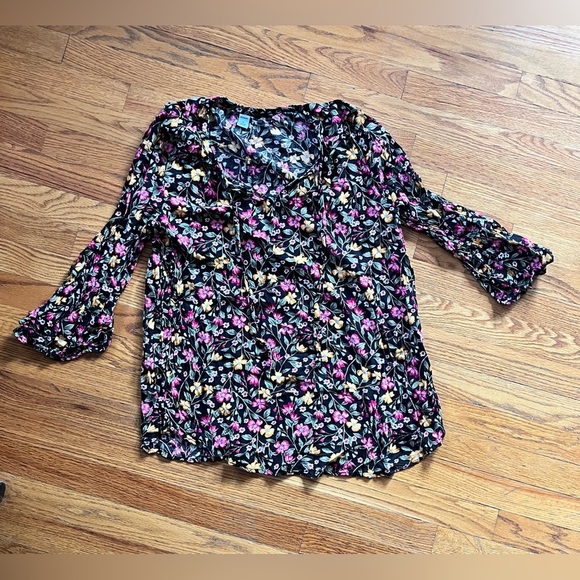 Old Navy Floral Blouse XL Boho Cottagecore Top - Picture 3 of 4